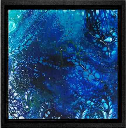 Tableau acrylique algues dans le grand bleu