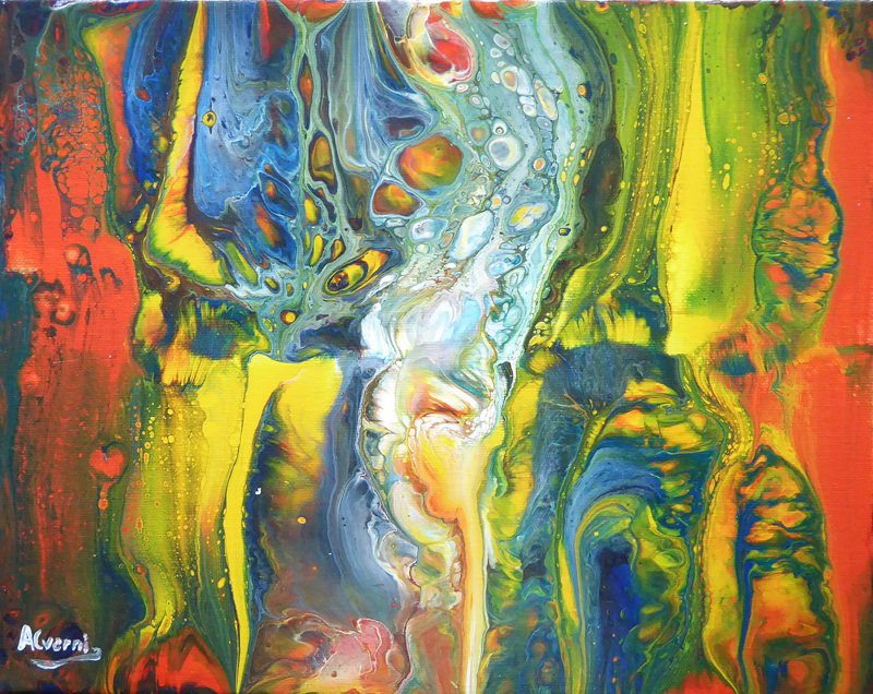 Tableau à l'acrylique par Gérard ALVERNI intitulé: Alien